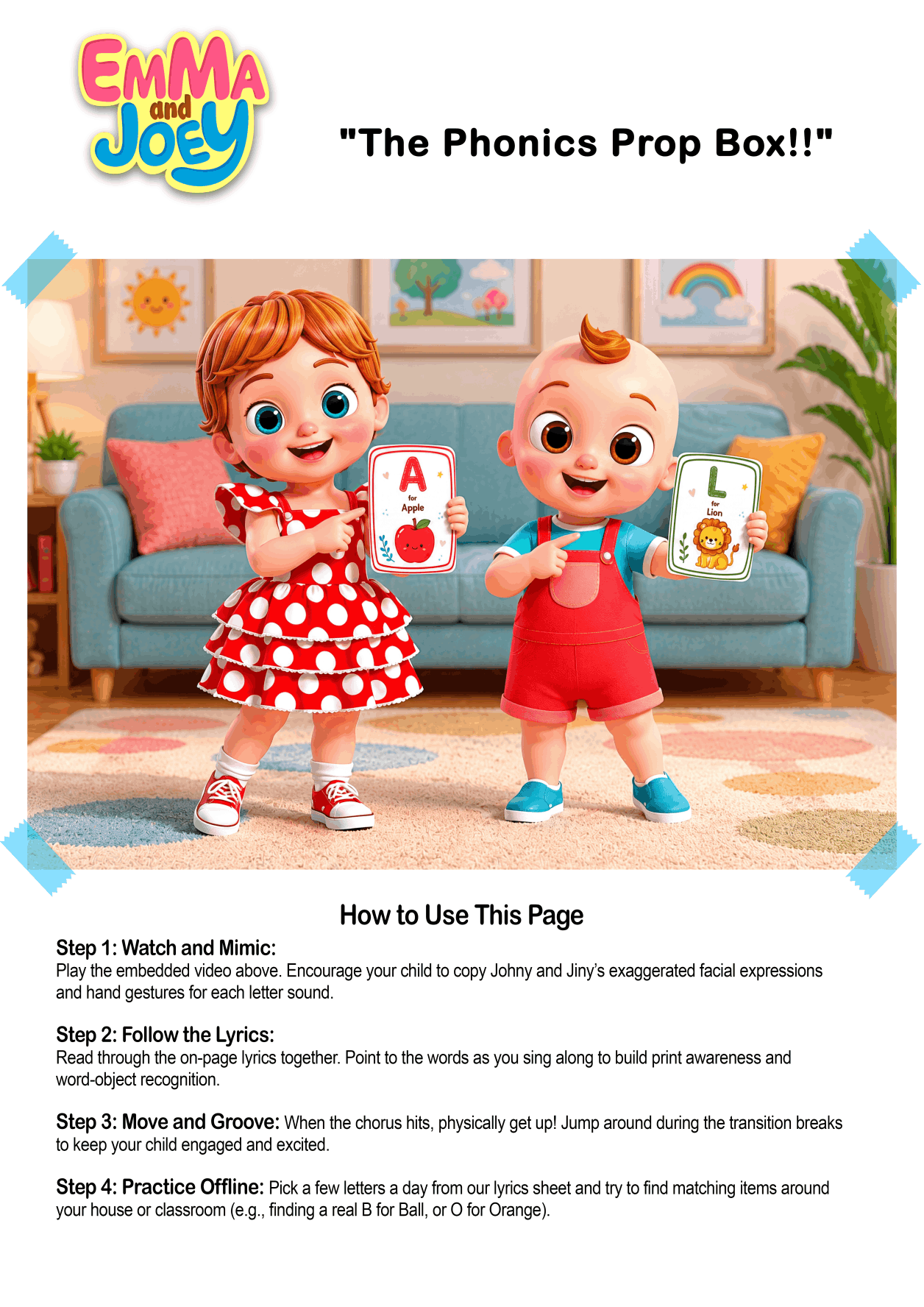 The Phonics Prop Box Activity Sheet